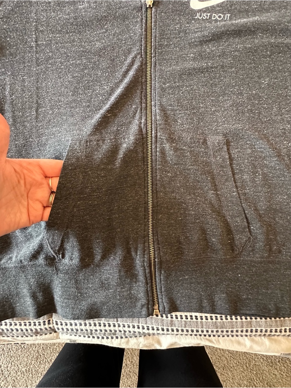 Nike Charcoal Gray Zip Hoodie - Picture 3 of 3